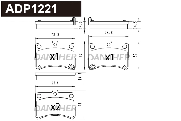 Brake Pad Set, disc brake (ADP1221)