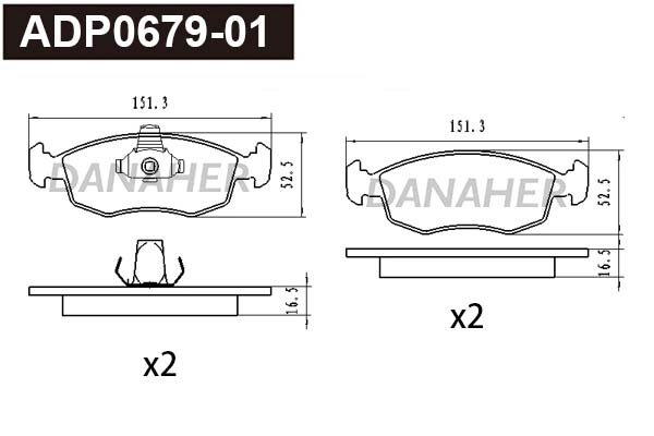 Brake Pad Set, disc brake (ADP0679-01)