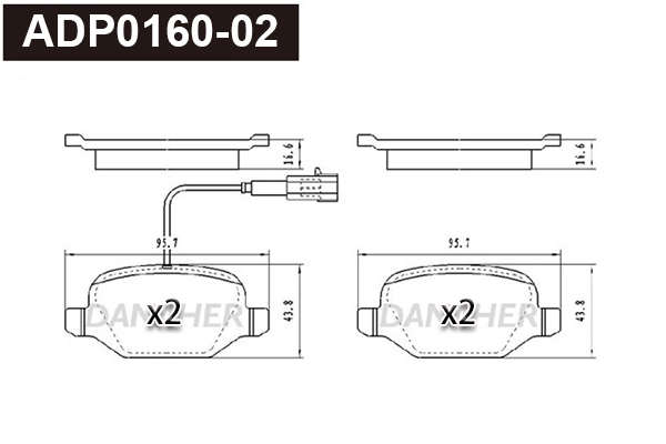 Brake Pad Set, disc brake (ADP0160-02)
