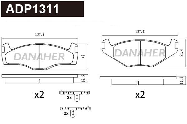 Brake Pad Set, disc brake (ADP1311)