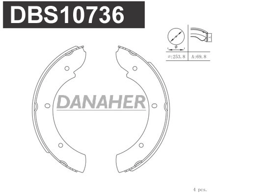 Brake Shoe Set, parking brake (DBS10736)