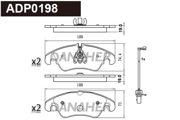 Brake Pad Set, disc brake (ADP0198)
