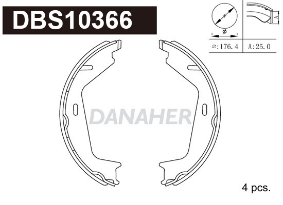 Brake Shoe Set, parking brake (DBS10366)