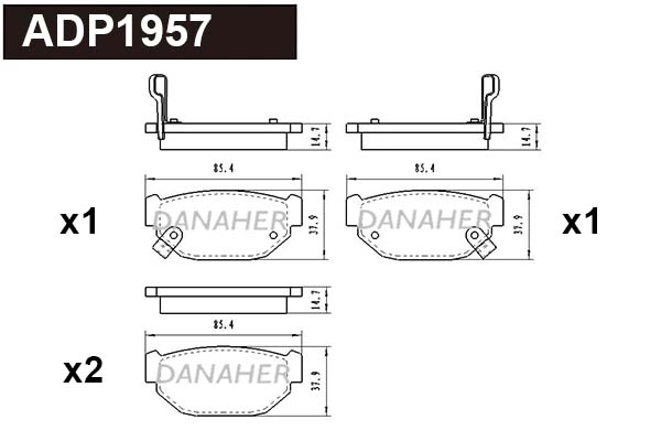 Brake Pad Set, disc brake (ADP1957)