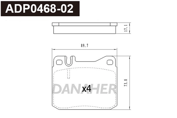 Brake Pad Set, disc brake (ADP0468-02)