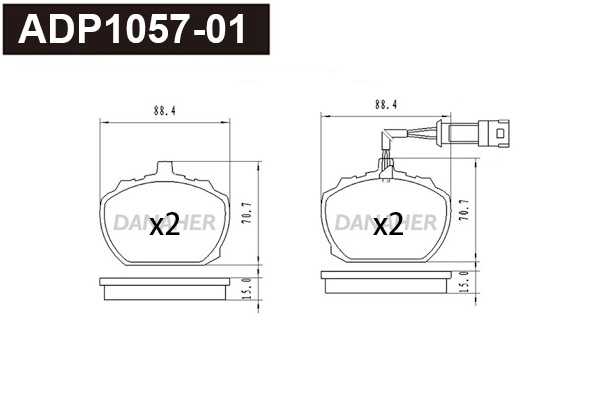 Brake Pad Set, disc brake (ADP1057-01)
