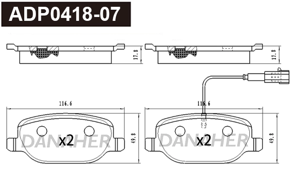 Brake Pad Set, disc brake (ADP0418-07)