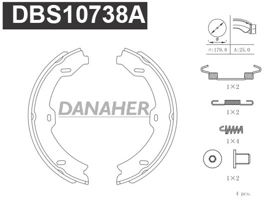 Brake Shoe Set, parking brake (DBS10738A)