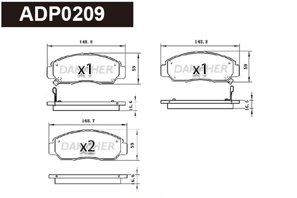 Brake Pad Set, disc brake (ADP0209)