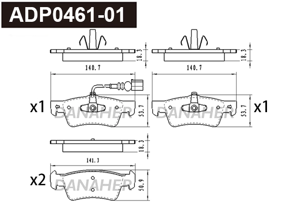 Brake Pad Set, disc brake (ADP0461-01)