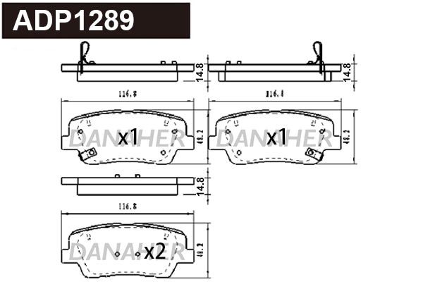 Brake Pad Set, disc brake (ADP1289)