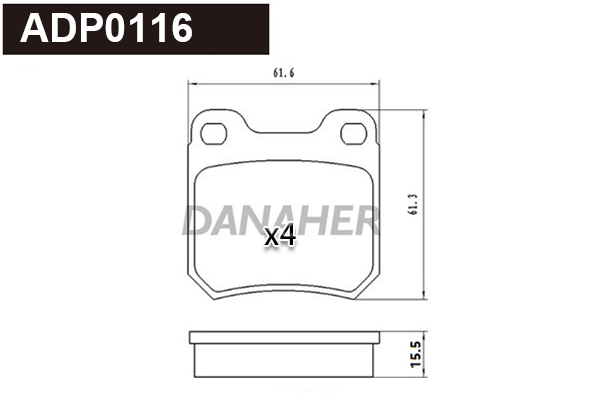 Brake Pad Set, disc brake (ADP0116)
