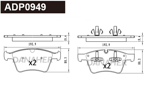 Brake Pad Set, disc brake (ADP0949)