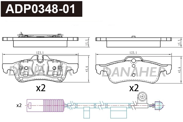 Brake Pad Set, disc brake (ADP0348-01)