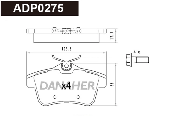Brake Pad Set, disc brake (ADP0275)