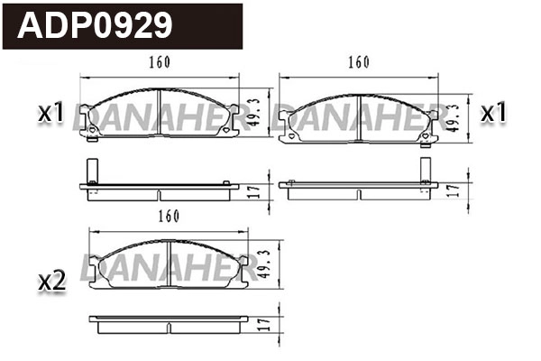 Brake Pad Set, disc brake (ADP0929)