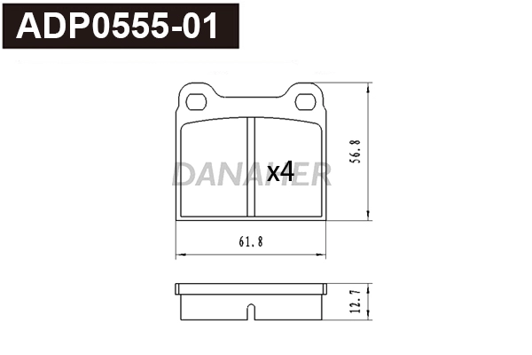 Brake Pad Set, disc brake (ADP0555-01)