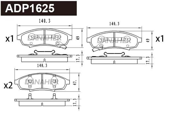 Brake Pad Set, disc brake (ADP1625)
