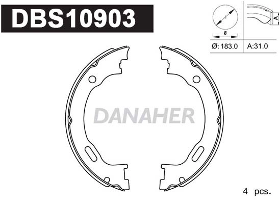 Brake Shoe Set, parking brake (DBS10903)