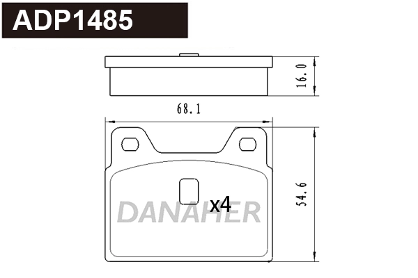 Brake Pad Set, disc brake (ADP1485)