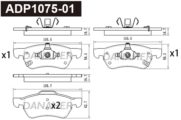 Brake Pad Set, disc brake (ADP1075-01)