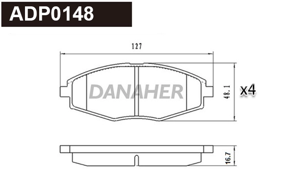 Brake Pad Set, disc brake (ADP0148)