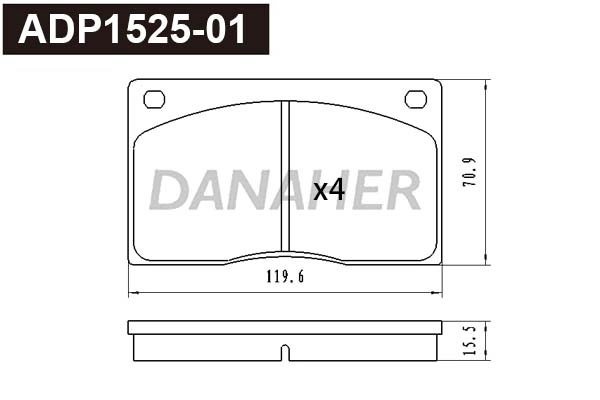 Brake Pad Set, disc brake (ADP1525-01)