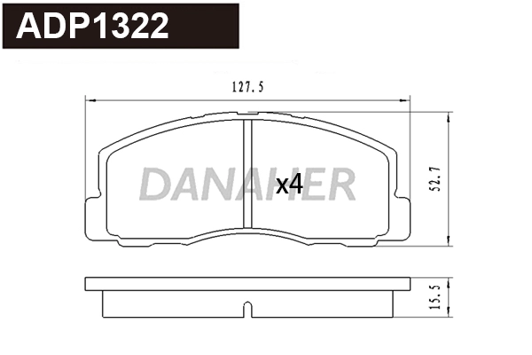 Brake Pad Set, disc brake (ADP1322)