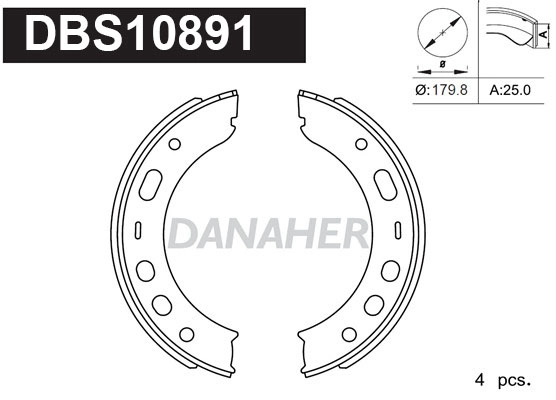 Brake Shoe Set, parking brake (DBS10891)