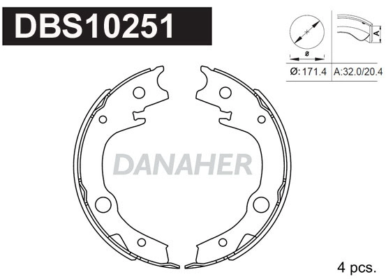 Brake Shoe Set, parking brake (DBS10251)
