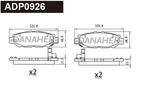 Brake Pad Set, disc brake (ADP0926)