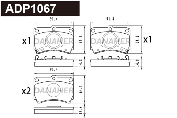 Brake Pad Set, disc brake (ADP1067)