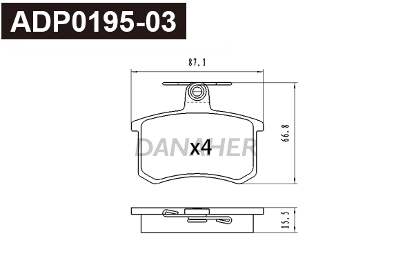 Brake Pad Set, disc brake (ADP0195-03)