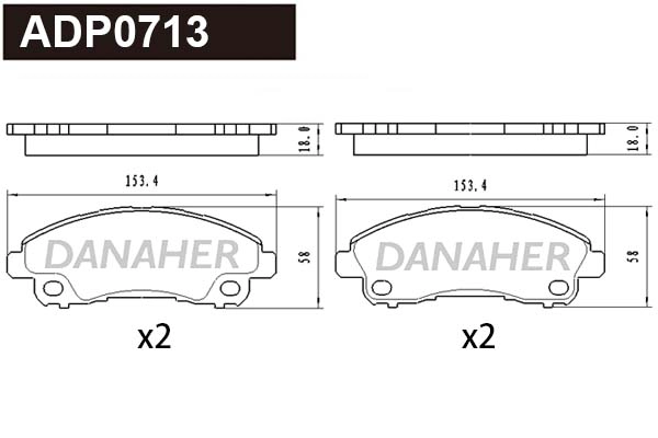 Brake Pad Set, disc brake (ADP0713)