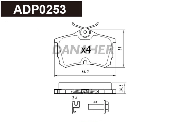 Brake Pad Set, disc brake (ADP0253)