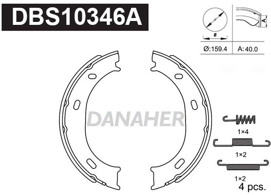 Brake Shoe Set, parking brake (DBS10346A)