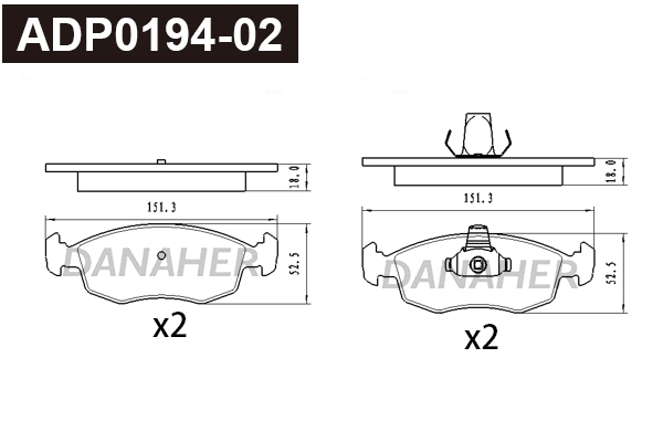 Brake Pad Set, disc brake (ADP0194-02)
