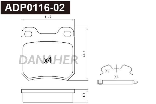 Brake Pad Set, disc brake (ADP0116-02)