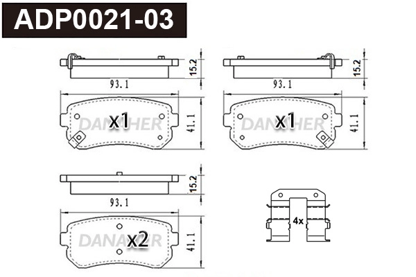 Brake Pad Set, disc brake (ADP0021-03)