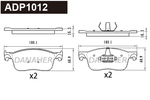 Brake Pad Set, disc brake (ADP1012)