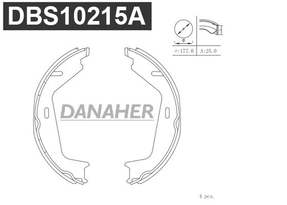Brake Shoe Set, parking brake (DBS10215A)