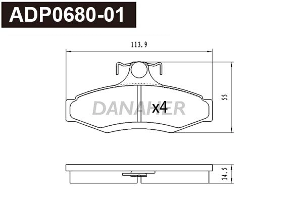 Brake Pad Set, disc brake (ADP0680-01)