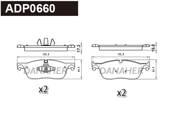Brake Pad Set, disc brake (ADP0660)