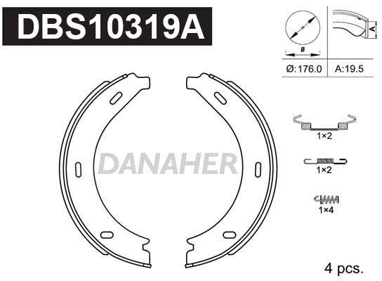 Brake Shoe Set, parking brake (DBS10319A)