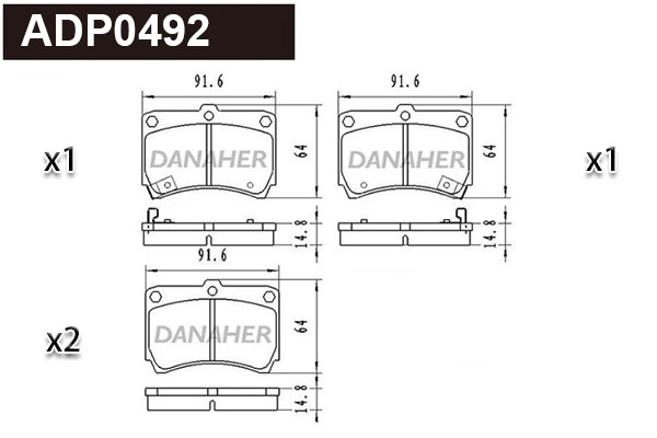 Brake Pad Set, disc brake (ADP0492)