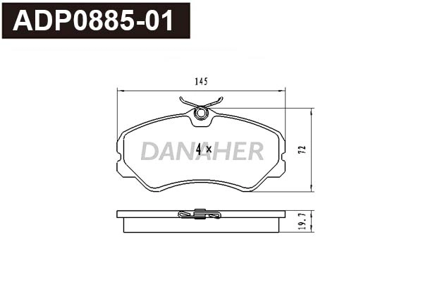 Brake Pad Set, disc brake (ADP0885-01)