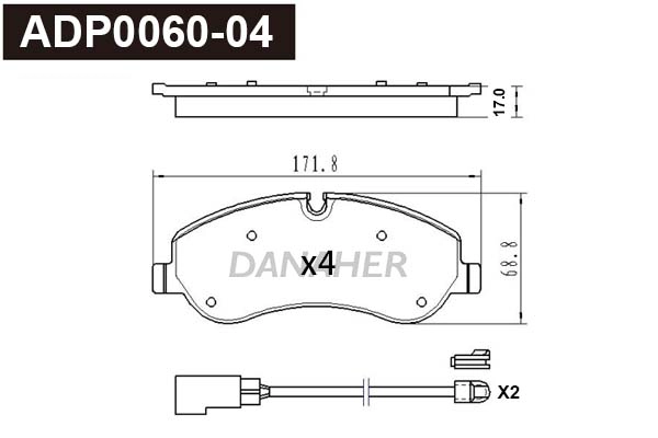 Brake Pad Set, disc brake (ADP0060-04)