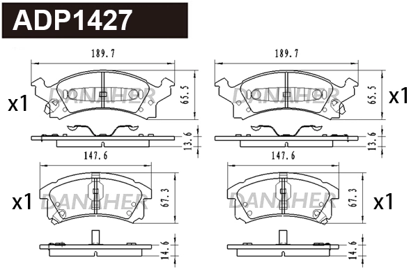 Brake Pad Set, disc brake (ADP1427)