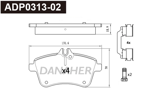 Brake Pad Set, disc brake (ADP0313-03)