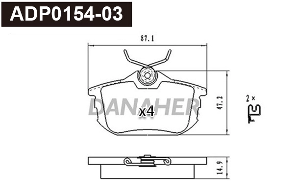 Brake Pad Set, disc brake (ADP0154-03)
